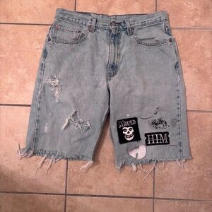 Men's Light Blue Distressed Custom Jorts